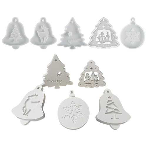 Silikonformen Gießformen Weihnachten, Silikonform Weihnachten Anhänger, Herz Silikon Gießform Anhänger Epoxidharz Formen Zur Herstellung Von Weihnachtsdekorationen von Ancsttu