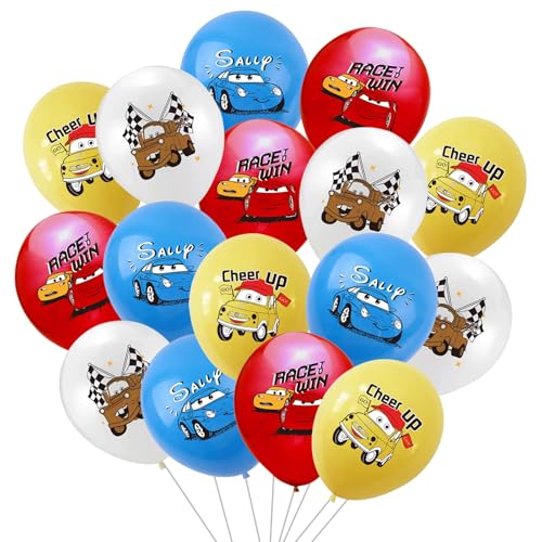 36 Stück Baufahrzeug Luftballons, Laster Kran Druck Ballons, Fahrzeuge Luftballons für Jungen Geburtstags Party Dekoration (Auto) von Ancuioyz