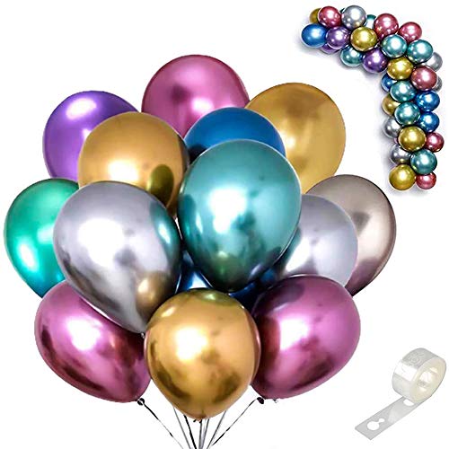 50 Latexballons Bunte Luftballons, Glänzende Heliumballons Aus Metall, Verwendet Für Geburtstage, Babypartys, Hochzeiten, Hochzeitsdekorationen, Partydekorationen von Ancuioyz