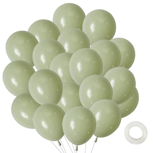 50 Stück Grüne Luftballons, Luftballons Geburtstag 12 zoll, Luftballons Salbeigrün, Ballons grün für Deko Geburtstag, Deko Hochzeit, Party Deko(Grün) von Ancuioyz