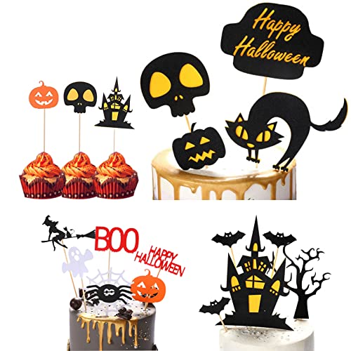 3-teiliges Set Halloween Cupcake Dekoration Bat Kürbisse Geister Cupcake Dekoration Halloween Kuchen Deko Wizard Cupcake Topper von Ancuioyz