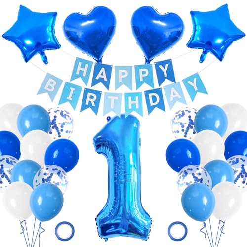 Folienballon Geburtstag, Luftballons Blau, Riesen Folienballon Zahl, Geburtstagsballons Mit Optionalen Zahlen, Geburtstagsparty-Dekorationen (Nummer 1) von Ancuioyz