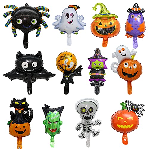 Halloween Dekoration Ballons, 24 Stück Ballon aus Aluminiumfolie Halloween Deko Set Kostümparty Dekorationen Lieferungen, Fledermaus Spinnen Kürbis Schädel Luftballons für Halloween Dekoration Halloween Dekoration Ballons, 24 Stück Ballon aus Aluminiumfolie Halloween Deko Set Kostümparty Dekorationen Lieferungen, Fledermaus Spinnen Kürbis Schädel Luftballons für Halloween Dekoration von Ancuioyz