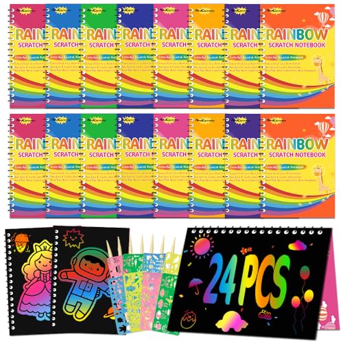 AndCarrotoy 24 Bücher Kratzbilder Set für Kinder, DIY Kratzbuch Bastelset mit 24 Holzstifte, 24 Malschablonen, Scratch Art Book zum Zeichnen und Basteln für Geburtstagsgeschenk Party Junge und Mädchen AndCarrotoy 24 Bücher Kratzbilder Set für Kinder, DIY Kratzbuch Bastelset mit 24 Holzstifte, 24 Malschablonen, Scratch Art Book zum Zeichnen und Basteln für Geburtstagsgeschenk Party Junge und Mädchen von AndCarrotoy