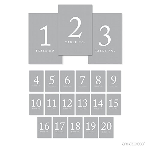 Andaz Tischnummern, Farbe mit Druck, 4 x 15,2 cm, einseitig von Andaz Press