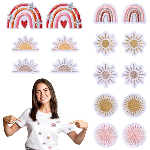Andibro 16 Stück Patches Cartoon Zum AufbüGeln,Boho Sonne Regenbogen Aufnäher Niedliche Retro Kinder der Stickerei AufnäHer Stickerei Flicken für Jeans Tasche Jacken Hut Andibro 16 Stück Patches Cartoon Zum AufbüGeln,Boho Sonne Regenbogen Aufnäher Niedliche Retro Kinder der Stickerei AufnäHer Stickerei Flicken für Jeans Tasche Jacken Hut von Andibro