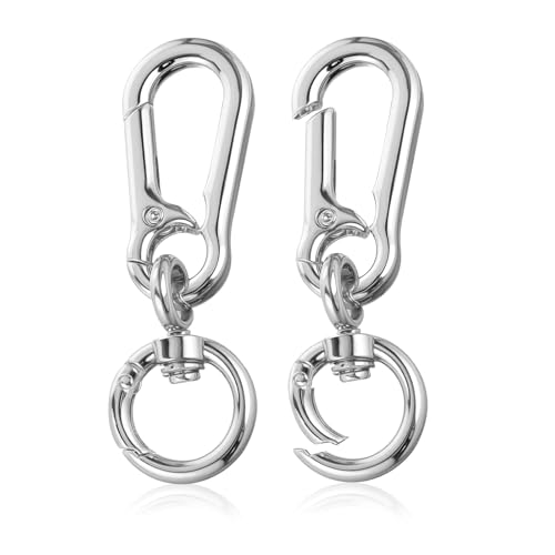 Andibro 2 Stück Drehbare Karabinerhaken,Metall Karabiner Schlüsselanhänger mit Drehgelenk Silber Abnehmbare Karabinerverschluss für DIY Handtasche Keychain Basteln Geldbeutel Rucksack Andibro 2 Stück Drehbare Karabinerhaken,Metall Karabiner Schlüsselanhänger mit Drehgelenk Silber Abnehmbare Karabinerverschluss für DIY Handtasche Keychain Basteln Geldbeutel Rucksack von Andibro