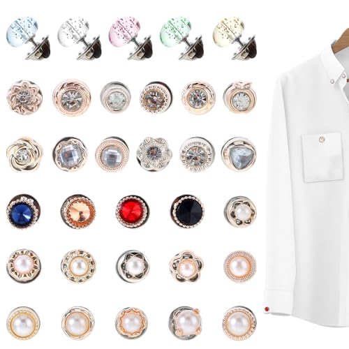 Andibro 50 Stück Brosche Knöpfe, Knöpfe Ohne Nähen Perlen Strass Knöpfe Pins Unsichtbare Sicherheitsnadeln Abnehmbar Instant Knöpfe Broschen Damen für Kleidung Hemd Jean Strickjacken DIY Dekoration Andibro 50 Stück Brosche Knöpfe, Knöpfe Ohne Nähen Perlen Strass Knöpfe Pins Unsichtbare Sicherheitsnadeln Abnehmbar Instant Knöpfe Broschen Damen für Kleidung Hemd Jean Strickjacken DIY Dekoration von Andibro