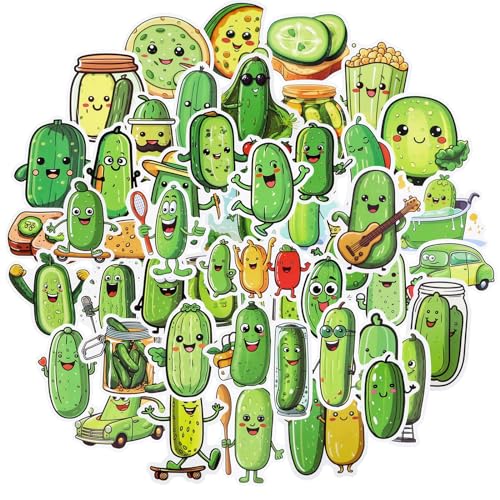 Andibro 51 Stück Gurken Aufkleber,Niedliche Wasserfeste Cartoon Pickle Aesthetics Aufkleber niedliche Wasserflaschen Aufkleber für Laptop Telefon Journaling Scrapbooking Notebook Andibro 51 Stück Gurken Aufkleber,Niedliche Wasserfeste Cartoon Pickle Aesthetics Aufkleber niedliche Wasserflaschen Aufkleber für Laptop Telefon Journaling Scrapbooking Notebook von Andibro