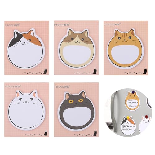 Andibro Süße Katze Haftnotizen, 5er Pack Lesezeichen Katze 150 Blatt Kawaii Tiere Selbstklebende Notizen Cartoon Katze Klebezettel Markierungen Flaggen Index für Kinder Studenten Büro Schule Andibro Süße Katze Haftnotizen, 5er Pack Lesezeichen Katze 150 Blatt Kawaii Tiere Selbstklebende Notizen Cartoon Katze Klebezettel Markierungen Flaggen Index für Kinder Studenten Büro Schule von Andibro
