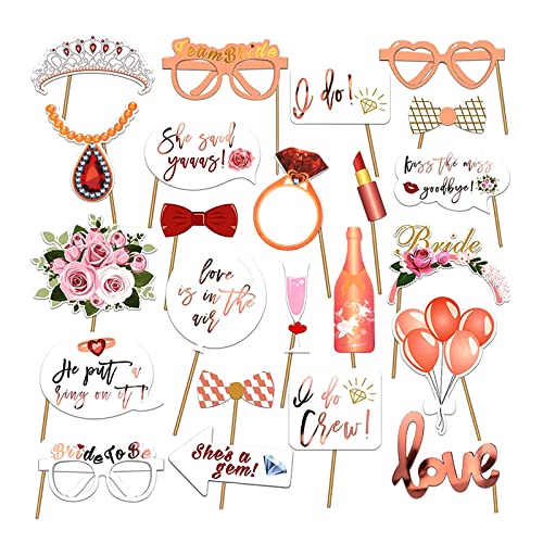 Andiker 23 Stücke Wedding Party Foto Booth Props für Vielfalt Party Geburtstag Hochzeiten, Photobooth Accessoires für Hochzeitsbilder (type 3) von Andiker