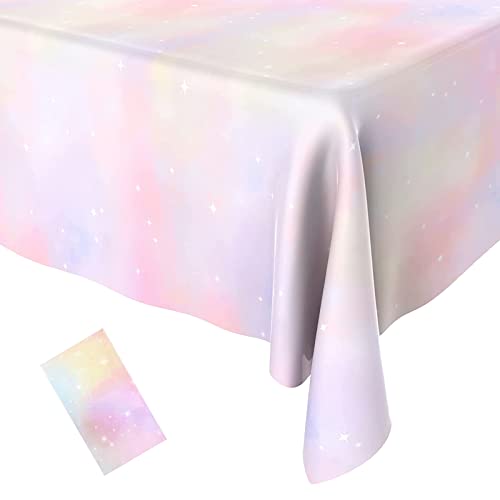 Andiker Kunststoff Tischdecken für Parteien Einweg, glänzend wasserdicht und einfach zu reinigen Kunststoff Rechteck Tischdecke für das Sammeln von Geburtstagsfeier Hochzeit (Gradient) von Andiker