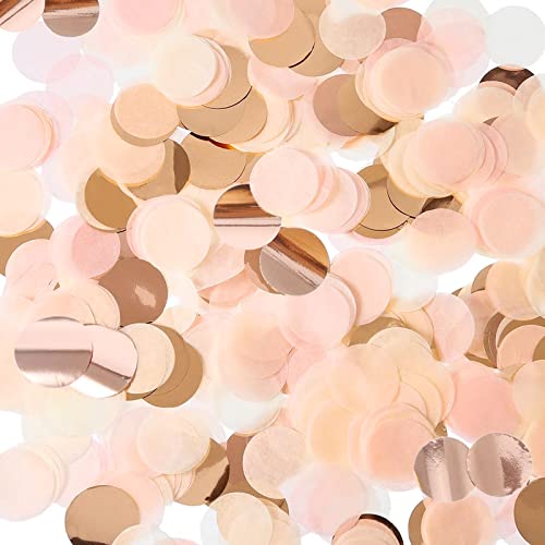 Andiker Rose Gold Konfetti 50g, Tisch Konfetti Hochzeit Geburtstag Konfetti, 1 Zoll Folie Glitter Papier Konfetti Tischdekoration für Ballons Baby Dusche Jahrestag Party Dekoration von Andiker