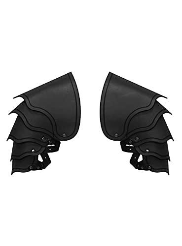 Andracor - 1 Paar Fantasy Schulterplatten aus echtem Leder - Rüstung in Schuppendesign und geflammter Optik -Schwarz – Befestigung an Rüstung - Zubehör LARP Mittelalter Steampunk & Wikinger Andracor - 1 Paar Fantasy Schulterplatten aus echtem Leder - Rüstung in Schuppendesign und geflammter Optik -Schwarz – Befestigung an Rüstung - Zubehör LARP Mittelalter Steampunk & Wikinger von Andracor