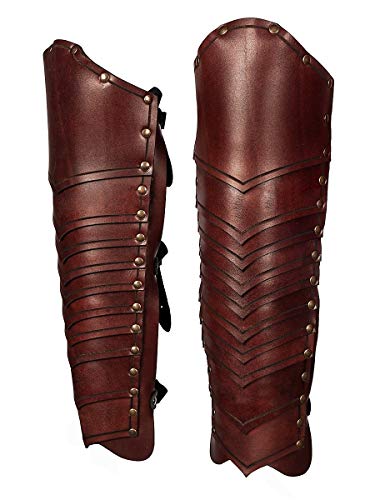 Andracor - Schuppen Beinschienen - Extrem robuste Rüstung aus Leder - LARP Mittelalter Wikinger & Reenactment - Braun Andracor - Schuppen Beinschienen - Extrem robuste Rüstung aus Leder - LARP Mittelalter Wikinger & Reenactment - Braun von Andracor