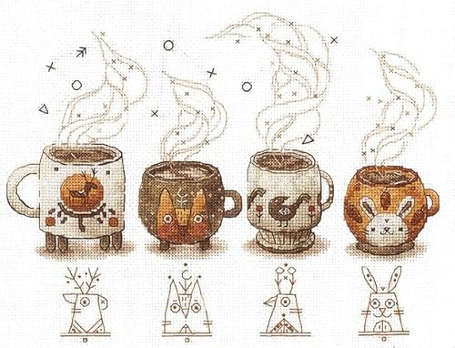 Andriana C-05 Kreuzstich-Set, Motiv "Morning Coffee Cups Andriana C-05 Kreuzstich-Set, Motiv "Morning Coffee Cups von Andriana