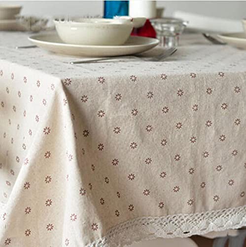 Andrui. Blume Tischdecke Baumwolle Leinen Esszimmer Rechteckige Moderne Pastoralen Stil Tischdecke Hochzeit Hotel Tischdecke Multi Größen Tischdecke Wohnkultur (Stil - 2,140x250cm) von Andrui.