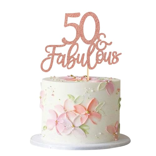 Anemowind 3 x roségoldene Kuchendekorationen zum 50. Geburtstag, 50 Stück und fabelhafte Kuchendekorationen für Happy 50th Birthday Cheers to 50, Party-Dekorationen, 50. Hochzeitstag Anemowind 3 x roségoldene Kuchendekorationen zum 50. Geburtstag, 50 Stück und fabelhafte Kuchendekorationen für Happy 50th Birthday Cheers to 50, Party-Dekorationen, 50. Hochzeitstag von Anemowind