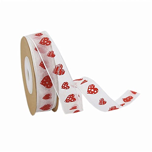1 Rolle Herzförmiges Satinband,Schleifenband,Geschenkband,Stoffband,Seidenbänder,Dekoband für Weihnachten,Hochzeit,Geschenkverpackung,Haarschleifen,Blumenstrauß,Farbe F,10m x 10mm von Anevous