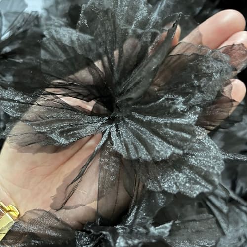 10 Stück Blume Patches, Organza Blumen Applikationen zum Aufnähen, Dekorative Flicken Applique, Lace Aufnähe für Handwerk DIY Nähen Kleidung Handtaschen Nähzubehör,Schwarz 10 Stück Blume Patches, Organza Blumen Applikationen zum Aufnähen, Dekorative Flicken Applique, Lace Aufnähe für Handwerk DIY Nähen Kleidung Handtaschen Nähzubehör,Schwarz von Anevous