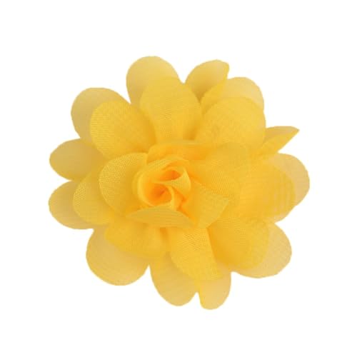 10 Stück Chiffon Blume Patches, Blume Applique Applikationen, Stoff Flicken zum Aufnähen, Dekorative Aufnähe für Kleidung DIY Nähen Handwerk Stirnbänder Zubehör,Gelb von Anevous