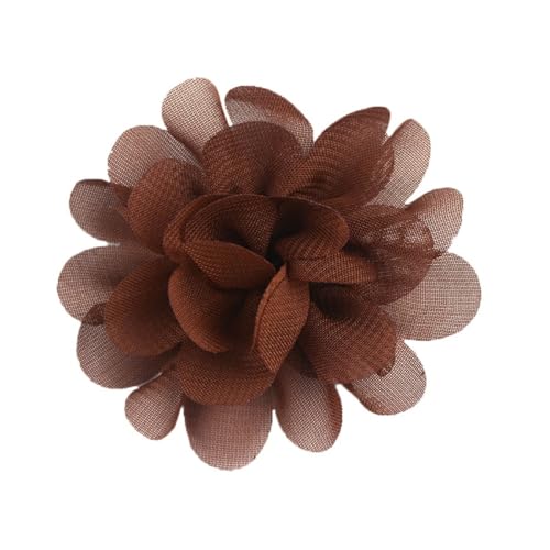 10 Stück Chiffon Blume Patches, Blume Applique Applikationen, Stoff Flicken zum Aufnähen, Dekorative Aufnähe für Kleidung DIY Nähen Handwerk Stirnbänder Zubehör,Kaffee von Anevous