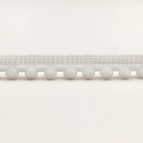 10 Yards 10mm Pompons Borte zum Basteln, Dekoband Mit Bälle Pom Poms, Fransenbesatz Zierband Dekoborte, Fransen Bommelband Nähzubehör für DIY Basteln Kleidung Kostüme Nähen Heimdekoration,Weiß 10 Yards 10mm Pompons Borte zum Basteln, Dekoband Mit Bälle Pom Poms, Fransenbesatz Zierband Dekoborte, Fransen Bommelband Nähzubehör für DIY Basteln Kleidung Kostüme Nähen Heimdekoration,Weiß von Anevous