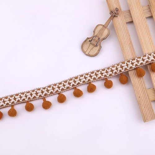 10 Yards 2,8 cm Pompons Borte Band, Dekoband mit Pom Poms, Bommeln Bälle Zierband, Dekoborte Nähzubehör für DIY Basteln Kleidung, Kostüme, Nähen, Dekoration,Kaffee 10 Yards 2,8 cm Pompons Borte Band, Dekoband mit Pom Poms, Bommeln Bälle Zierband, Dekoborte Nähzubehör für DIY Basteln Kleidung, Kostüme, Nähen, Dekoration,Kaffee von Anevous