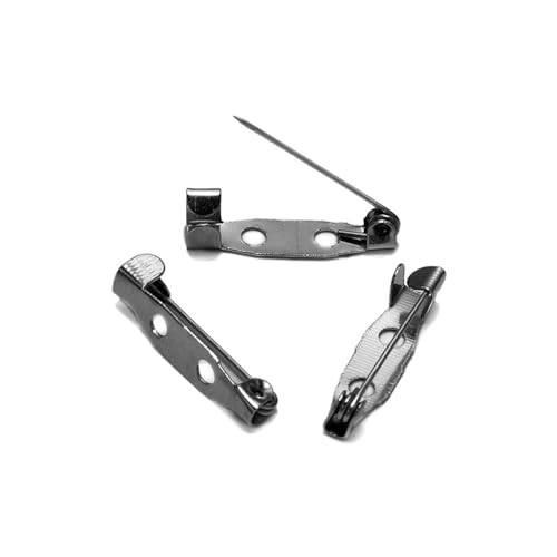 100 Stück Broschennadeln, 25mm Safety Pin Sichere, Metall Broschen Sicherheitsnadel, Anstecknade Brooch Pins für DIY Crafts Schmuck Kunsthandwerk Abzeichen Corsagen,Schwarz von Anevous
