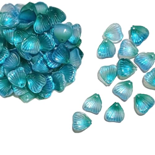 100 Stück Glasperlen Zum Auffädeln,Blütenblattform Perlen für Armbänder Halskette Haarnadel Ohrringe DIY Basteln,Schmuckzubehör Mädchen,Farbverlauf Beads mit Loch,Abstandshalter,14mmx17mm,Pfauenblau 100 Stück Glasperlen Zum Auffädeln,Blütenblattform Perlen für Armbänder Halskette Haarnadel Ohrringe DIY Basteln,Schmuckzubehör Mädchen,Farbverlauf Beads mit Loch,Abstandshalter,14mmx17mm,Pfauenblau von Anevous