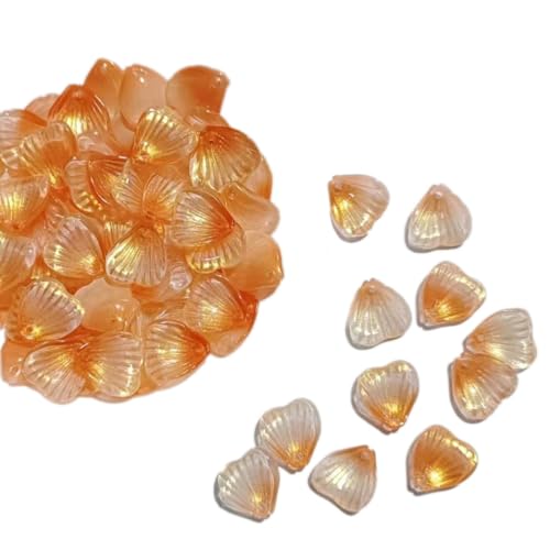 100 Stück Glasperlen Zum Auffädeln,Blütenblattform Perlen für Armbänder Halskette Haarnadel Ohrringe DIY Basteln,Schmuckzubehör Mädchen,Farbverlauf Beads mit Loch,Abstandshalter,14mmx17mm,Gold von Anevous