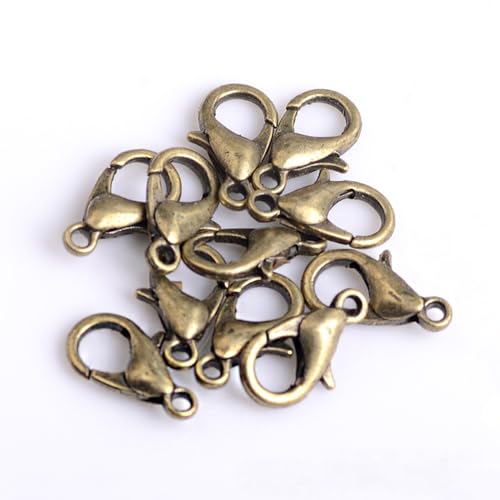 100 Stück Karabiner Kettenverschluss, 18mm Schlüsselanhänger Haken Clip, Armband Verschluss Kettenverschluss, Metall Schmuckverschluss Karabinerverschluss für Handwerk Schlüsselanhänger,Bronze von Anevous
