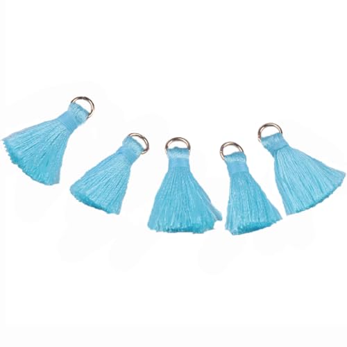 100 Stück Quasten Anhänger,2cm Mini Quaste,Weich Seidig Handgefertigte Troddel für Chinesischen Knoten,Schmuck Machen,DIY Handwerk Zubehör,Lesezeichen,Ohrringe,Souvenirs,Tasche,Blau 100 Stück Quasten Anhänger,2cm Mini Quaste,Weich Seidig Handgefertigte Troddel für Chinesischen Knoten,Schmuck Machen,DIY Handwerk Zubehör,Lesezeichen,Ohrringe,Souvenirs,Tasche,Blau von Anevous