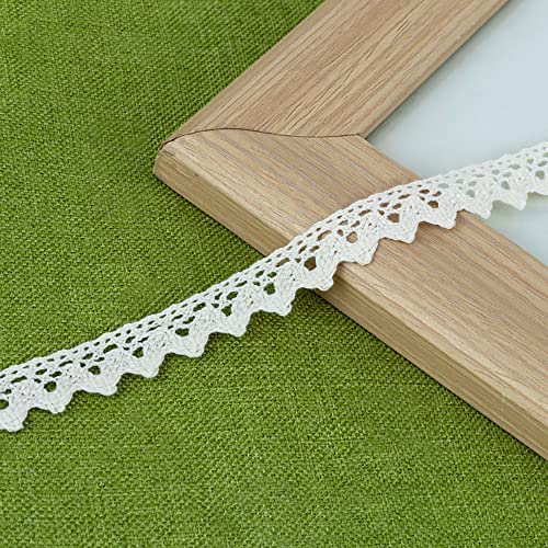 10m Baumwolle Spitzenbordüre Spitzenband, Vintage Häkelband Spitze Borte, Spitzen Häkelspitze Dekoband, Häkel Borte Spitzenstoff für Nähen Handwerk Hochzeit Scrapbooking Geschenkbox Deko,1,5 cm Weiß von Anevous