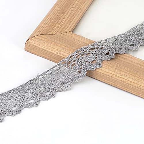 10m Baumwolle Spitzenbordüre Spitzenband, Vintage Häkelband Spitze Borte, Spitzen Häkelspitze Dekoband, Häkel Borte Spitzenstoff für Nähen Handwerk Hochzeit Scrapbooking Geschenkbox Deko,2,5 cm Grau 10m Baumwolle Spitzenbordüre Spitzenband, Vintage Häkelband Spitze Borte, Spitzen Häkelspitze Dekoband, Häkel Borte Spitzenstoff für Nähen Handwerk Hochzeit Scrapbooking Geschenkbox Deko,2,5 cm Grau von Anevous