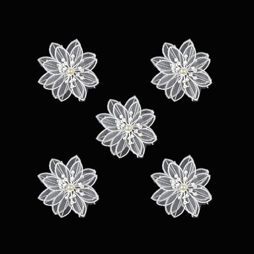 12 Stück Weiß Spitze Patches Schmetterling Blumen, Stickerei Applikation Schmetterlings Aufnäher zum Aufnähen Flicken Reparatur Lace Applique für Dekorieren DIY Basteln, Kleidung,Weiß H von Anevous