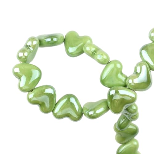 20 Stück Herz Keramikperlen, 14mm Herz Perlen zum Auffädeln für Armbänder, Keramik Lose Perlen Zwischenperlen, Porzellanperlen für DIY Schmuckherstellung Halskette Ohrringe Kette Handwerk,Grün 20 Stück Herz Keramikperlen, 14mm Herz Perlen zum Auffädeln für Armbänder, Keramik Lose Perlen Zwischenperlen, Porzellanperlen für DIY Schmuckherstellung Halskette Ohrringe Kette Handwerk,Grün von Anevous