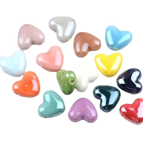 20 Stück Herz Keramikperlen, 14mm Herz Perlen zum Auffädeln für Armbänder, Keramik Perlen Zwischenperlen, Porzellanperlen für DIY Schmuckherstellung Halskette Ohrringe Kette Handwerk,Gemischte Farben 20 Stück Herz Keramikperlen, 14mm Herz Perlen zum Auffädeln für Armbänder, Keramik Perlen Zwischenperlen, Porzellanperlen für DIY Schmuckherstellung Halskette Ohrringe Kette Handwerk,Gemischte Farben von Anevous