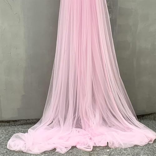 3m x 150cm Tüllstoff zum Nähen, Soft Tüll Stoffe Meterware, Netzstoff Dekostoff zum Dekorieren, Tülldekostoff Drapierstoff für Hochzeit Vorhänge Kleid Tüllrock Torbogen Zeremonie Deko,Hellrosa von Anevous