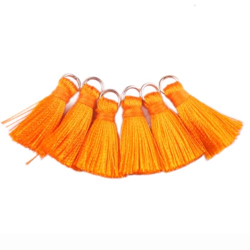 50 Stück Quasten Anhänger,2cm Mini Quaste,Weich Seidig Handgefertigte Troddel für Chinesischen Knoten,Schmuck Machen,DIY Handwerk Zubehör,Lesezeichen,Ohrringe,Souvenirs,Tasche,Orange 50 Stück Quasten Anhänger,2cm Mini Quaste,Weich Seidig Handgefertigte Troddel für Chinesischen Knoten,Schmuck Machen,DIY Handwerk Zubehör,Lesezeichen,Ohrringe,Souvenirs,Tasche,Orange von Anevous