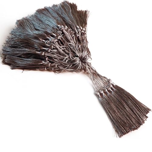 50 Stück Seidig Lesezeichen Quasten, 13cm Chinesischen Knoten Quasten, Weiche Troddeln Quasten, Quasten Anhänger für DIY Schmuck Schlüsselanhänger Souvenir Handwerk Zubehör,Grau A 50 Stück Seidig Lesezeichen Quasten, 13cm Chinesischen Knoten Quasten, Weiche Troddeln Quasten, Quasten Anhänger für DIY Schmuck Schlüsselanhänger Souvenir Handwerk Zubehör,Grau A von Anevous