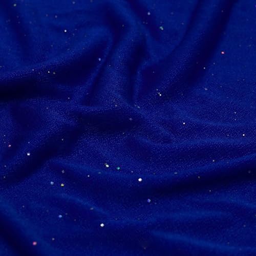 5m x 150cm Glitzer Tüllstoff, Soft Netzstoff zum Nähen, Dekostoff Tüll Stoffe Meterware, Tüll Stoff zum Dekorieren für Hochzeit Party Deko Bekleidung Hochzeitskleid Vorhänge Tischdecken,Königsblau von Anevous
