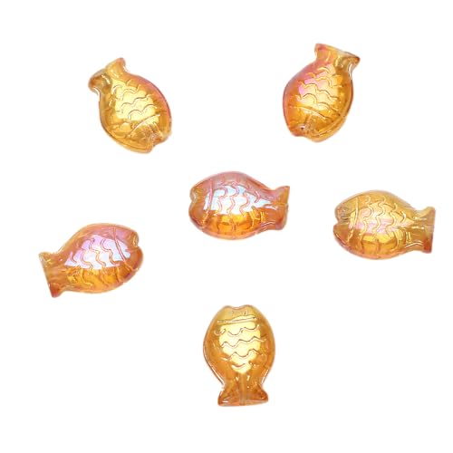 90 Stück Bunte Fisch Glas Perlen, 10x14cm Lose Glas Perlen mit Loch Glasperlen Zum Auffädeln, Spacer Perlen für Armbänder, Fischperlen zum Basteln für DIY Schmuck Herstellung Halsketten,Goldrosa Rot 90 Stück Bunte Fisch Glas Perlen, 10x14cm Lose Glas Perlen mit Loch Glasperlen Zum Auffädeln, Spacer Perlen für Armbänder, Fischperlen zum Basteln für DIY Schmuck Herstellung Halsketten,Goldrosa Rot von Anevous