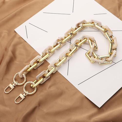 Acryl Taschenkette, Kettenriemen Kette Riemen Damen Tasche Kette Schultergurt Gurt Handtasche, Riemen Handtasche Ersatz Schulterriemen Ketten Zubehör mit Metallschnallen für Handtasche,Beige B,60cm Acryl Taschenkette, Kettenriemen Kette Riemen Damen Tasche Kette Schultergurt Gurt Handtasche, Riemen Handtasche Ersatz Schulterriemen Ketten Zubehör mit Metallschnallen für Handtasche,Beige B,60cm von Anevous