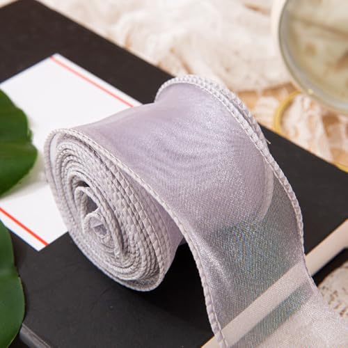 Anevous 1 Rollen x10 Yards Organzaband, 6 cm Breit Transparente Geschenkband, Fischschwanz Garn Schleifenband, Dekoband für Basteln, Hochzeit, Schleifen, Kränze, Dekoration,Grau Anevous 1 Rollen x10 Yards Organzaband, 6 cm Breit Transparente Geschenkband, Fischschwanz Garn Schleifenband, Dekoband für Basteln, Hochzeit, Schleifen, Kränze, Dekoration,Grau von Anevous