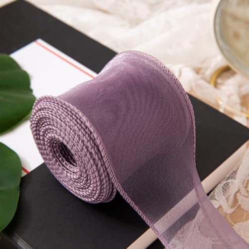 Anevous 1 Rollen x10 Yards Organzaband, 6 cm Breit Transparente Geschenkband, Fischschwanz Garn Schleifenband, Dekoband für Basteln, Hochzeit, Schleifen, Kränze, Dekoration,Grauviolett Anevous 1 Rollen x10 Yards Organzaband, 6 cm Breit Transparente Geschenkband, Fischschwanz Garn Schleifenband, Dekoband für Basteln, Hochzeit, Schleifen, Kränze, Dekoration,Grauviolett von Anevous