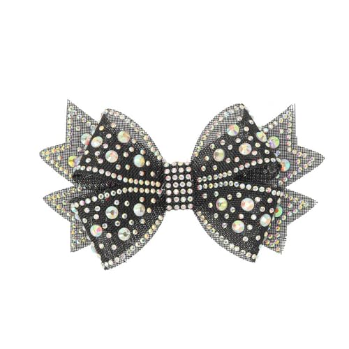 Anevous 1 Stück Schleife Strass Patches,Glitzer Schleife Aufnäher,Aufbügeln Kristall Bling Schleifenknoten,Applikation für Kleidung Jeans Taschen Jacken Hüte Schuhe DIY Kunsthandwerk,Schwarz von Anevous