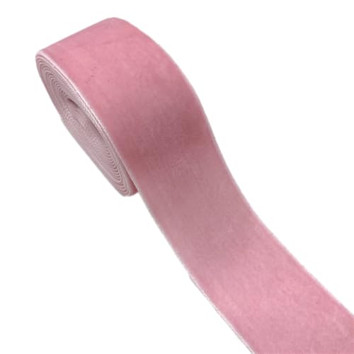 Anevous 1 Yard Samtband 3,8 cm Dekoband, Samt Schleifenband Band, Schmuckband Geschenkband, Zierband Zierborte Borte für Geschenkverpackung Hochzeit Party Geschenkbox DIY Deko,Rosa von Anevous