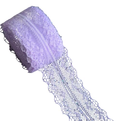 Anevous 10 Meters Spitzenband,4cm Breit Inelastische Spitzenbesatz,Nähenband,Vintage Spitze Tischdeko,Geschenkband Spitzenstoff,Zierband für DIY Basteln Hochzeit Geschenkbox Dekoration,Lila von Anevous