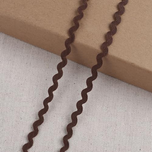 Anevous 10 Yards Spitzenband, S-förmiges Spitzenborte Dekoband, 5mm Spitzenbordüre Zierband Nähen für DIY Basteln Kleidung Kleid Hochzeit Tischdeko Geschenkverpackung,Braun von Anevous